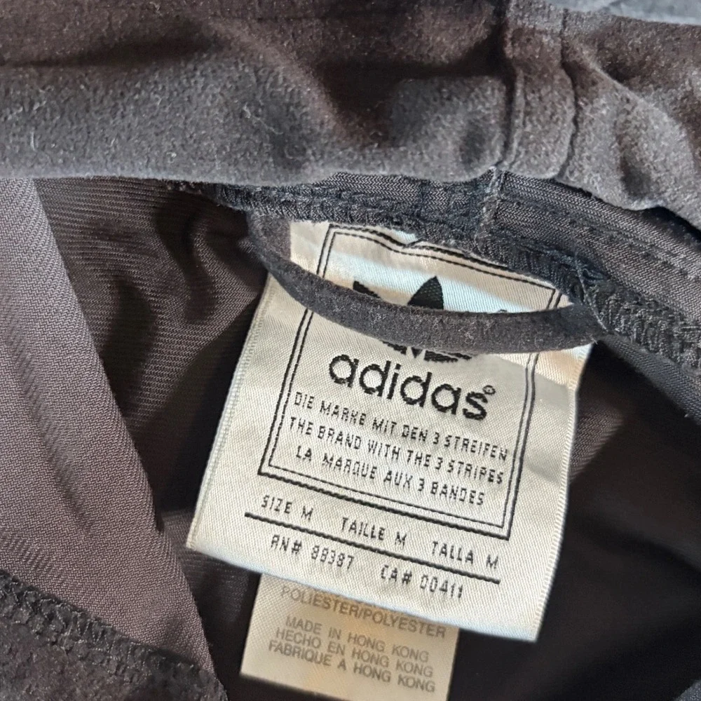 Vintage Adidas Originals Mens Black 1/4 Zip Hooded Windbreaker Jacket Size M